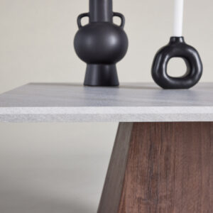 Cael – Table basse – Moka, Gris clair – 80 x 80 cm