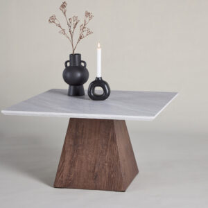 Cael – Table basse – Moka, Gris clair – 80 x 80 cm