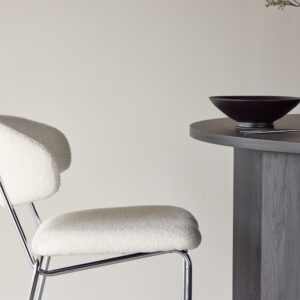 Chico – Chaise de salle à manger – Chrome, Blanc – 59 x 79 x 50 cm