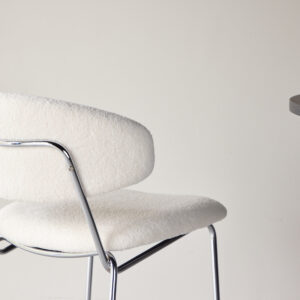 Chico – Chaise de salle à manger – Chrome, Blanc – 59 x 79 x 50 cm