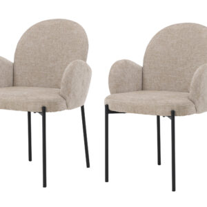 Blom – Chaise de salle à manger – Beige, Noir – 62 x 86 x 62 cm