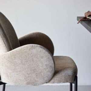 Blom – Chaise de salle à manger – Beige, Noir – 62 x 86 x 62 cm