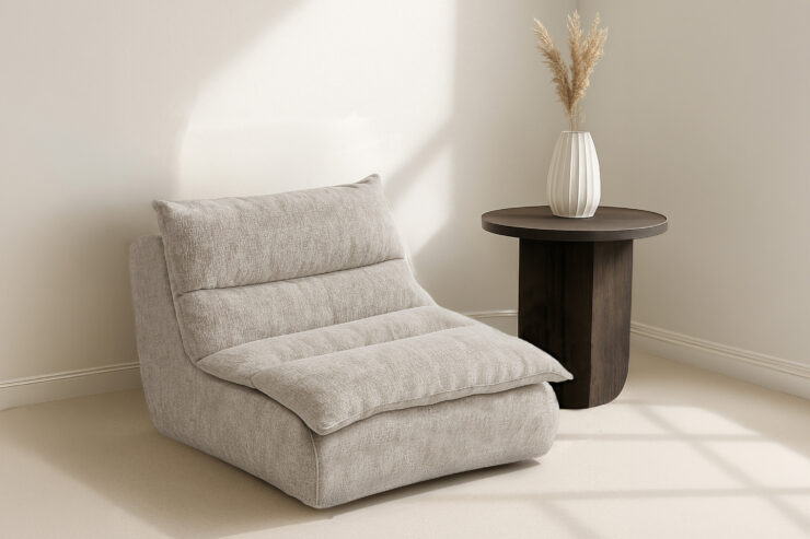 Selar – Fauteuil lounge – Blanc – 98 x 65 x 78 cm