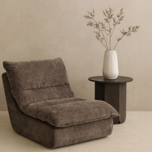 Selar – Fauteuil lounge – Marron – 98 x 65 x 78 cm