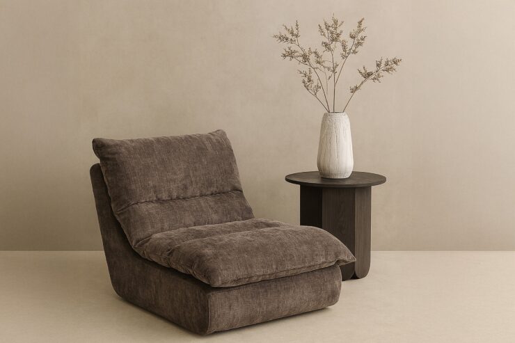 Selar – Fauteuil lounge – Marron – 98 x 65 x 78 cm
