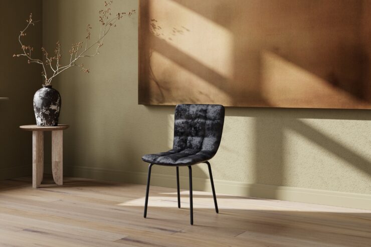 Punsch – Chaise de salle à manger – Noir – 52 x 80 x 45 cm