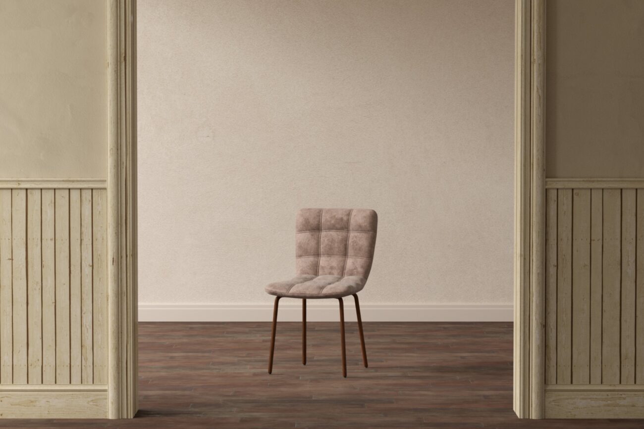 Punsch – Chaise de salle à manger – Marron, Naturel – 52 x 80 x 45 cm