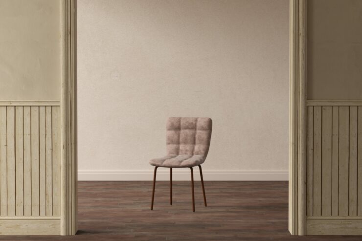 Punsch – Chaise de salle à manger – Marron, Naturel – 52 x 80 x 45 cm