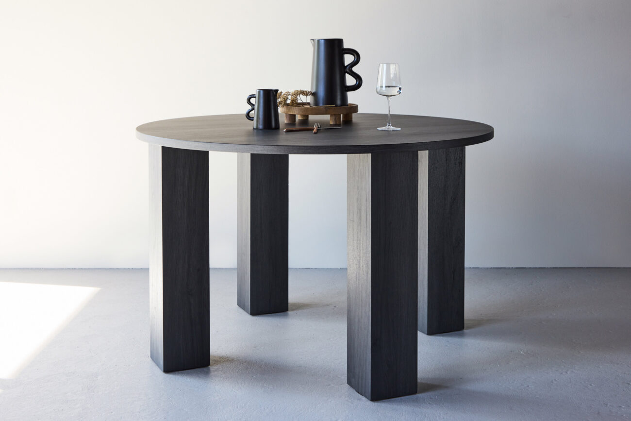 Juno – Table à manger ronde – Noir – ⌀120 cm