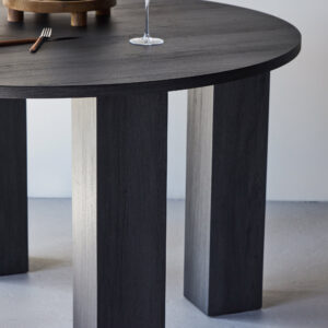 Juno – Table à manger ronde – Noir – ⌀120 cm