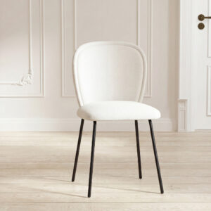 Carl – Chaise de salle à manger – Crème, Noir – 54 x 80 x 46 cm