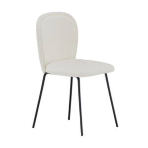 Carl – Chaise de salle à manger – Crème, Noir – 54 x 80 x 46 cm