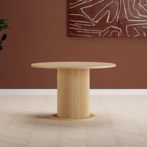 Reko – Table à manger ronde – Naturel – ø120 cm