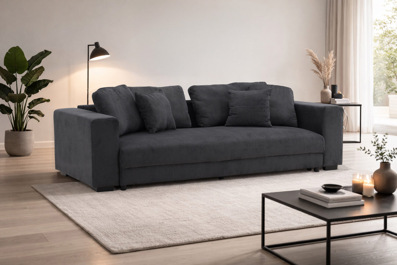 Bellman – Canapé 3 places – Gris foncé – 250 x 95 x 78 cm