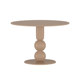 Boule – Table à manger ronde – Beige – Ø110 cm