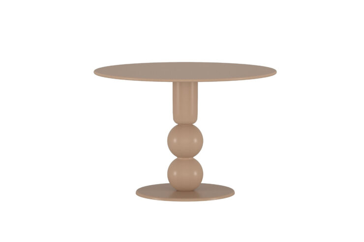Boule – Table à manger ronde – Beige – Ø110 cm