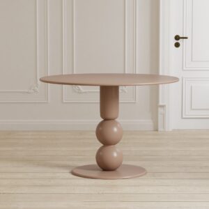 Boule – Table à manger ronde – Beige – Ø110 cm