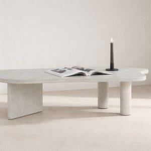 Polle – Table basse – Gris clair – 160 x 60 cm