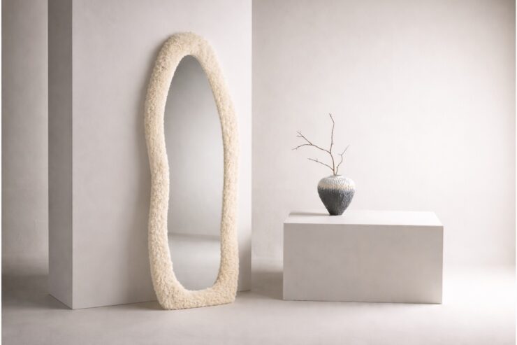 Mirza – Grand miroir – Beige, Transparent – 5 x 160 x 60 cm