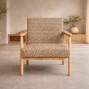 Runbert – Fauteuil lounge – Marron, Naturel – 77 x 84 x 80 cm