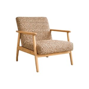 Runbert – Fauteuil lounge – Marron, Naturel – 77 x 84 x 80 cm