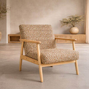 Runbert – Fauteuil lounge – Marron, Naturel – 77 x 84 x 80 cm