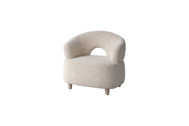 Moglas – Armchair – Blanc, Naturel – 77 x 74 x 73 cm