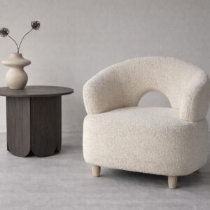 Moglas – Armchair – Blanc, Naturel – 77 x 74 x 73 cm
