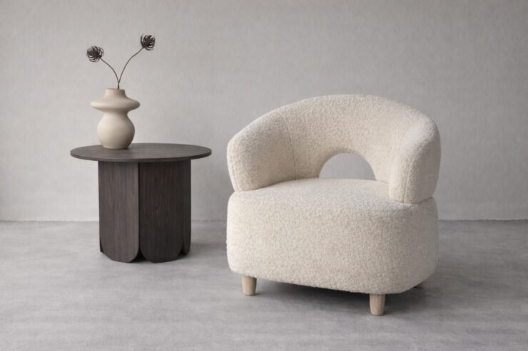 Moglas – Armchair – Blanc, Naturel – 77 x 74 x 73 cm