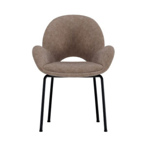 Florensa – Chaise de salle à manger – Marron, Noir – 60 x 80 x 60 cm