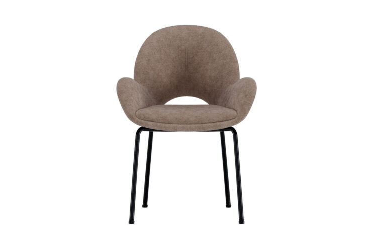 Florensa – Chaise de salle à manger – Marron, Noir – 60 x 80 x 60 cm