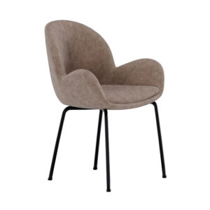 Florensa – Chaise de salle à manger – Marron, Noir – 60 x 80 x 60 cm