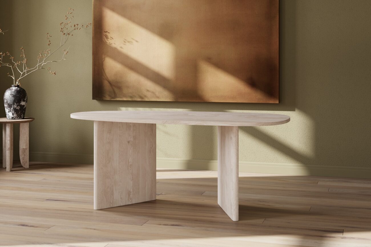 Grönvik – Table à manger ovale – Naturel – 180 x 90 cm