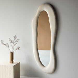 Louiseville – Grand miroir – Beige, Argenté – 8 x 185 x 66 cm