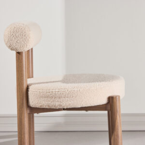 Tillo – Chaise de salle à manger – Blanc, Marron – 55 x 75 x 55 cm
