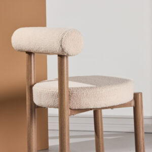 Tillo – Chaise de salle à manger – Blanc, Marron – 55 x 75 x 55 cm