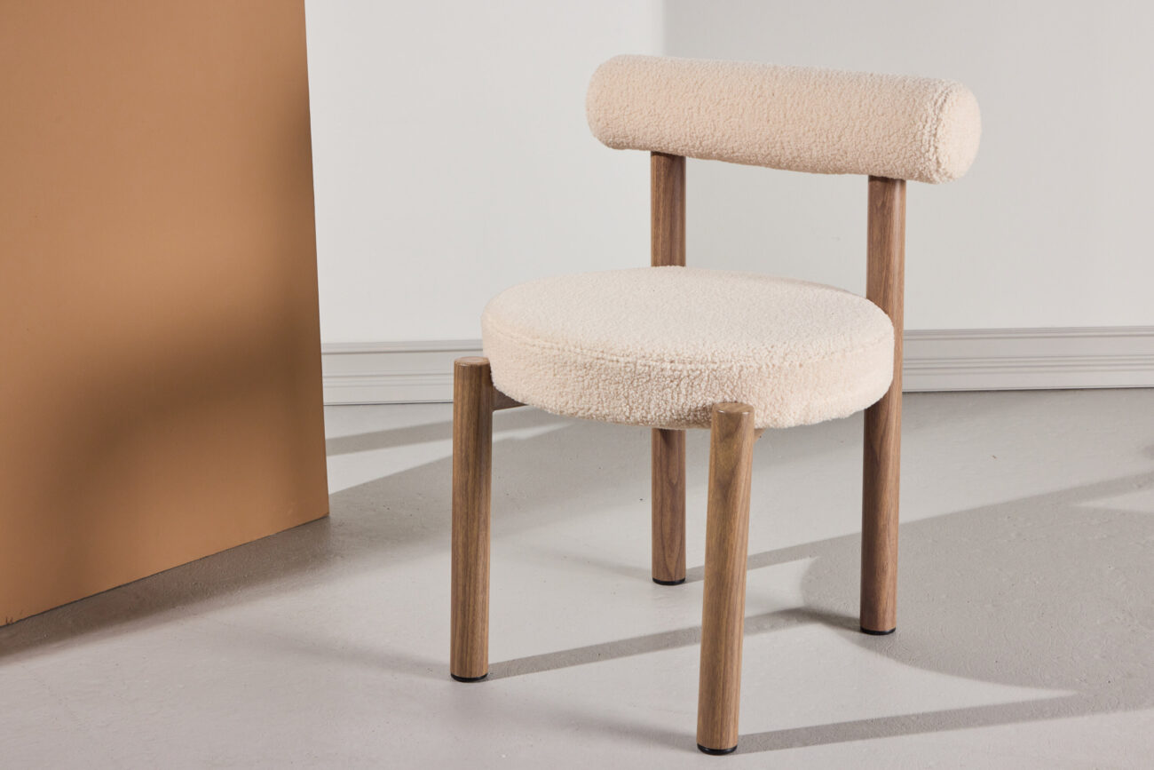 Tillo – Chaise de salle à manger – Blanc, Marron – 55 x 75 x 55 cm