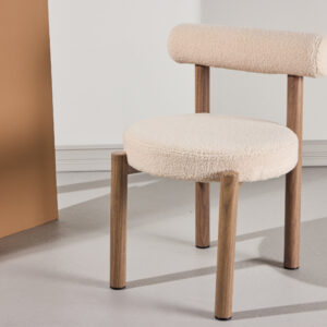 Tillo – Chaise de salle à manger – Blanc, Marron – 55 x 75 x 55 cm