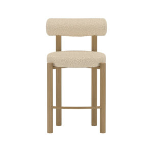 TIllo – Chaise de bar – Blanc, Naturel – 52 x 94 x 52 cm