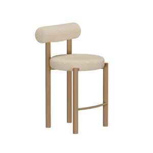 TIllo – Chaise de bar – Blanc, Naturel – 52 x 94 x 52 cm