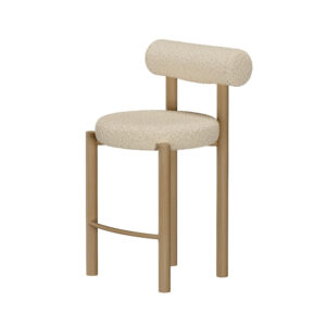 TIllo – Chaise de bar – Blanc, Naturel – 52 x 94 x 52 cm