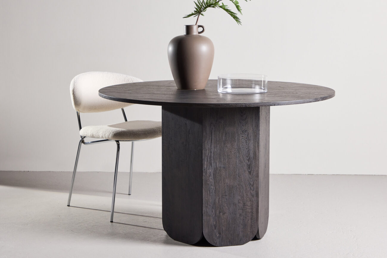 Tekla – Table à manger ronde – Noir – ⌀120 cm