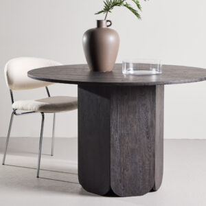 Tekla – Table à manger ronde – Noir – ⌀120 cm