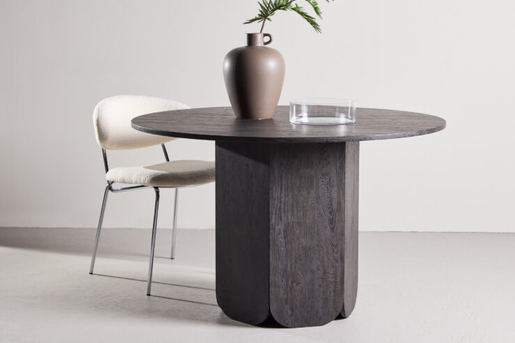 Tekla – Table à manger ronde – Noir – ⌀120 cm