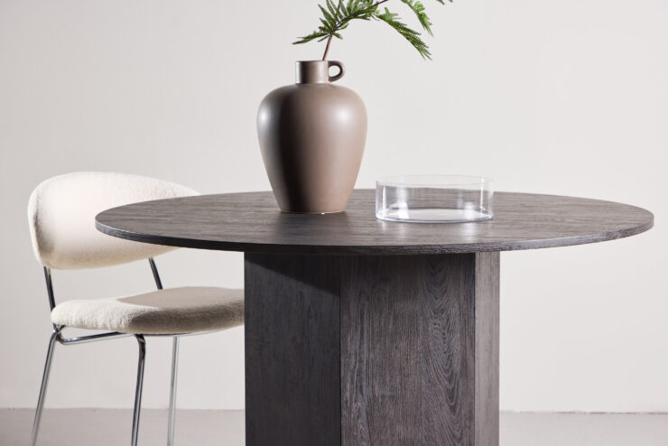 Tekla – Table à manger ronde – Noir – ⌀120 cm