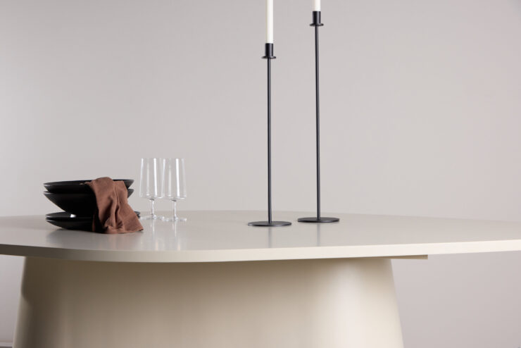Diamond – Table à manger ovale – Beige – 210 x 110 cm