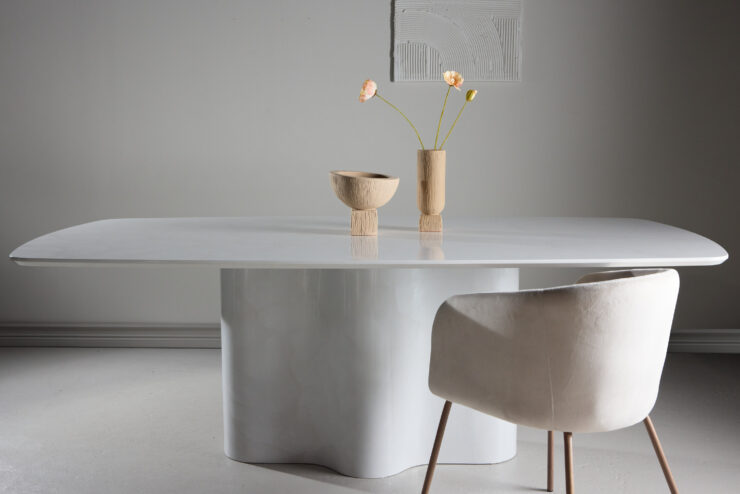 Väddö – Table à manger rectangulaire – Blanc – 220 x 110 cm