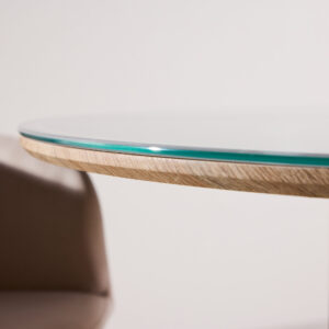 Härön – Table à manger ronde – Naturel, Blanc – ⌀120 cm