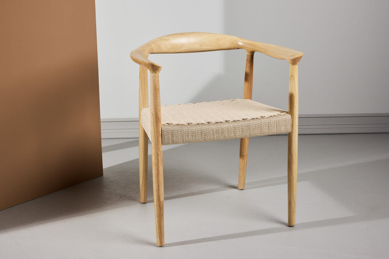 Lovön – Chaise de salle à manger – Beige, Blanchi – 58 x 75 x 65 cm