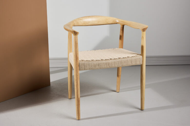 Lovön – Chaise de salle à manger – Beige, Blanchi – 58 x 75 x 65 cm